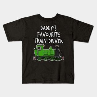 Daddy's Favourite Train Driver Kids Steam Engine (Green) Kids T-Shirt